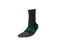 Black sports sock with green and grey details, featuring 'PARKSIDE' on the foot.