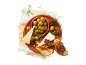 Spanish tapas with olives, cheese, Padrón peppers, and tomato-topped toast.