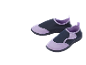Purple and dark blue children's water shoes.