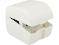 White plastic box with a blood pressure monitor inside