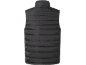 Men's black quilted gilet, back view.