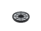 Round filter with a black frame and white filter material