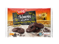 Chocolate flavour puff pastry biscuits in packaging with a rural scene.
