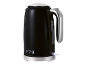 Black electric kettle with chrome accents and the inscription '1973'.