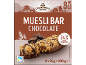 Muesli bars with chocolate, 8 count, featuring 24% milk chocolate and a Fairtrade seal.