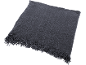 Dark grey knitted throw blanket with fringe