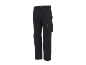 Black work trousers with cargo pockets and yellow details.