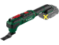 Oscillating multi-tool with a removable battery, which is not included.