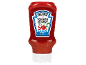 Tomato ketchup bottle with 50% less sugar and salt.