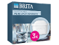 Water filter box with 3 filters and a glass of water.