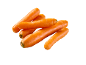 A pile of fresh, orange carrots on a black background.