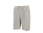 Beige shorts with a drawstring and button at the waist.