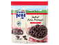 Dark chocolate salted mini pretzels in a bowl and scattered, with a scenic background.