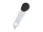 Angle grinder wrench with black handle.