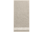 Beige hand towel with a decorative leaf pattern on the bottom border.