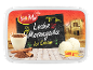 Leche Merengada ice cream packaging with cinnamon, scoops of ice cream, and a village street, 500 g.