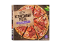 Box of stonebaked pizza, sliced into pieces, with various toppings.