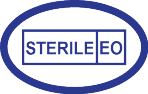 Blue oval seal with the text 'STERILE EO'.