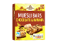 Muesli bars with chocolate and banana, 8 bars, 200g, Fairtrade, Vegetarian.