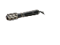 Black hair dryer brush for styling with control buttons and a swivel cord.