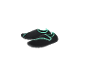 Black water shoes with green details, ideal for the beach or pool.