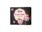 Box of 4 black vanilla and raspberry ice cream cones.