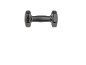 Shiny black dumbbell on a black background.