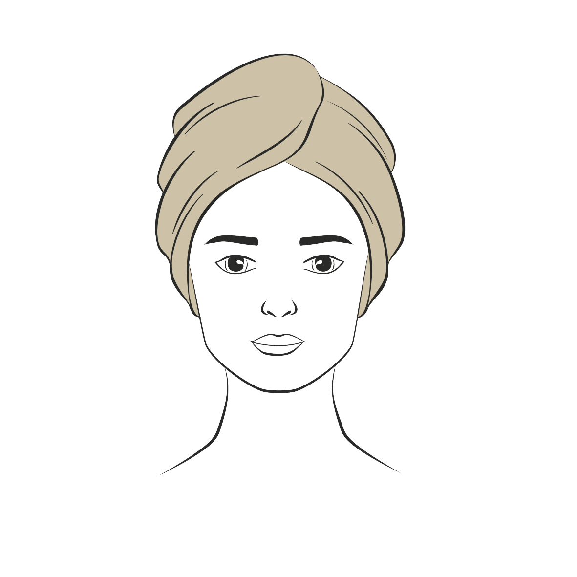 Woman with a towel on her head