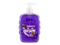 Purple handwash with a clear pump and a label featuring the word 'elderberry'.