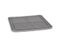 Grey silicone dish drying mat with textured surface.