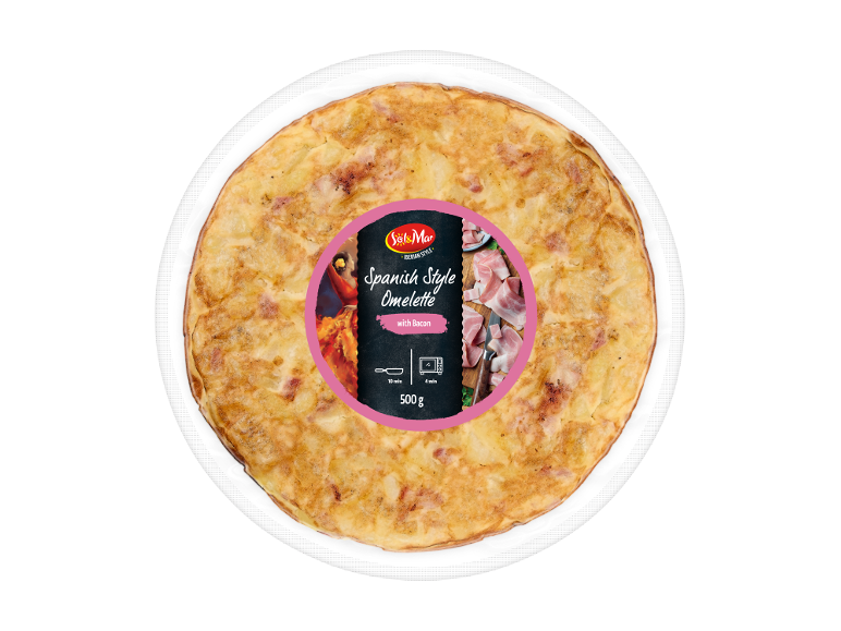 Spanish style omelette with bacon, 500 g
