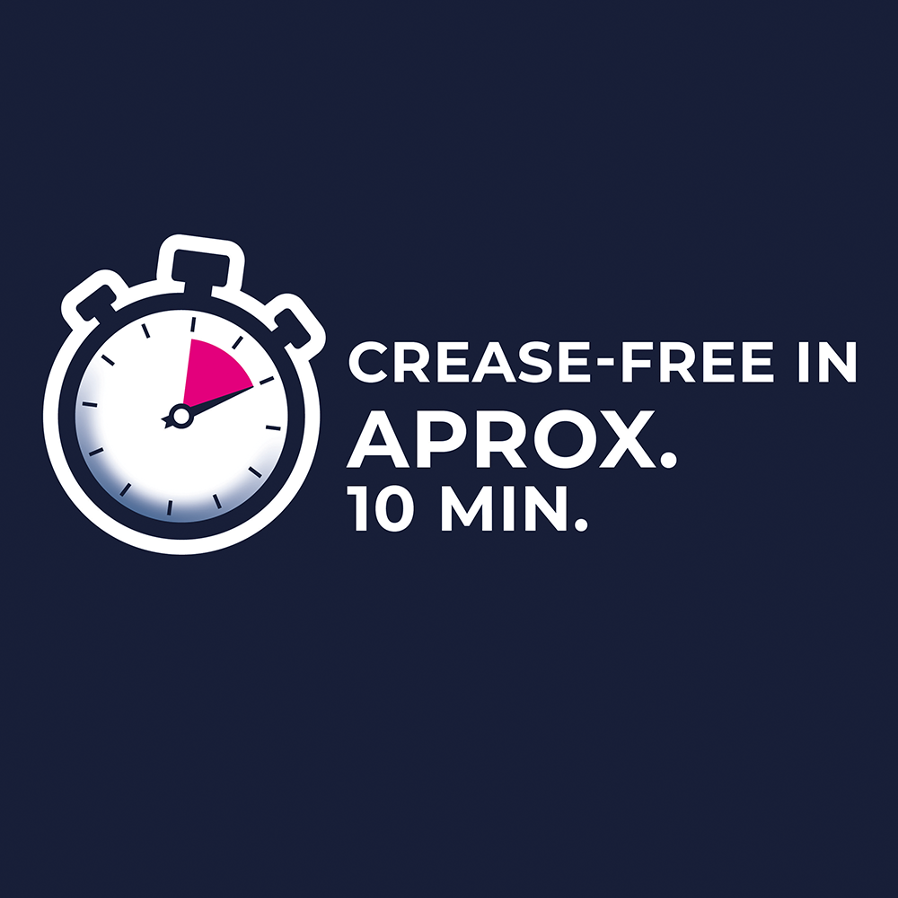 Seal: Crease-free in approx. 10 min.