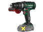 Cordless drill driver with an auxiliary handle.