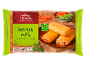 Frozen spring rolls with vegetables, Chinese style, with cooking instructions.