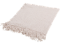Cream knitted throw blanket with fringe