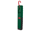 Green LED work light with a red hanging hook and a 5V DC 1A charging port.