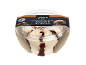 Mini mocha and hazelnut ice cream dessert in a clear cup, 140 ml.