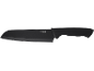 Black kitchen knife made of stainless steel with the text 'STAINLESS STEEL'.