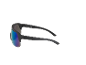 Black sports sunglasses with blue mirrored lenses, made in China 12/2024