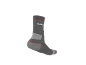 Grey work sock with red details and a light reinforcement area.