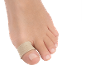 Foot with a beige bandage on the second toe