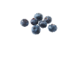 A handful of fresh blueberries with water droplets on a black background.