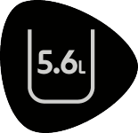 Capacity of 5.6 litres.