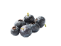 Fresh, juicy blueberries with water droplets on a black background.