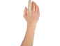 Hand with a beige finger support.