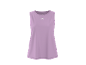 Lilac women's sports tank top with a white logo on the chest.