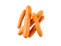 Fresh, orange carrots on a black background.