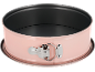 Pink springform cake tin with removable base and clasp