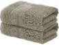 Stack of two beige towels with a decorative pattern.