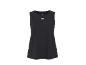 Black sports tank top with a white logo on the chest.